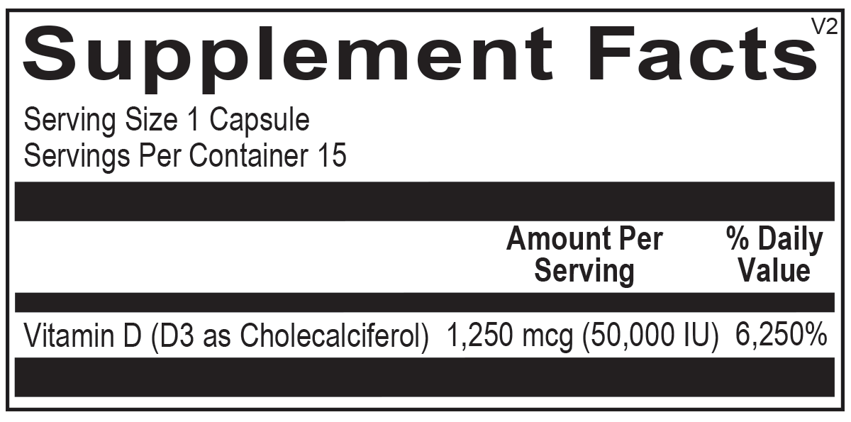 Vitamin D3 50,000 IU (10 Blister Packs) 15 Capsules Each Capsules