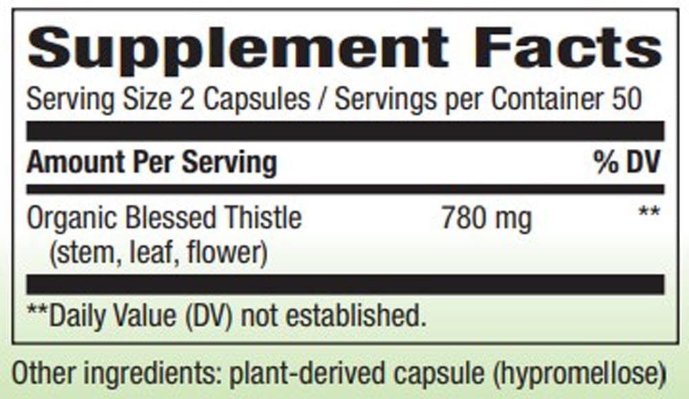 Blessed Thistle 100Vegan Capsules