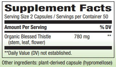 Blessed Thistle 100Vegan Capsules