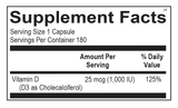 Vitamin D 1000 IU 1000 IU 180 Capsules