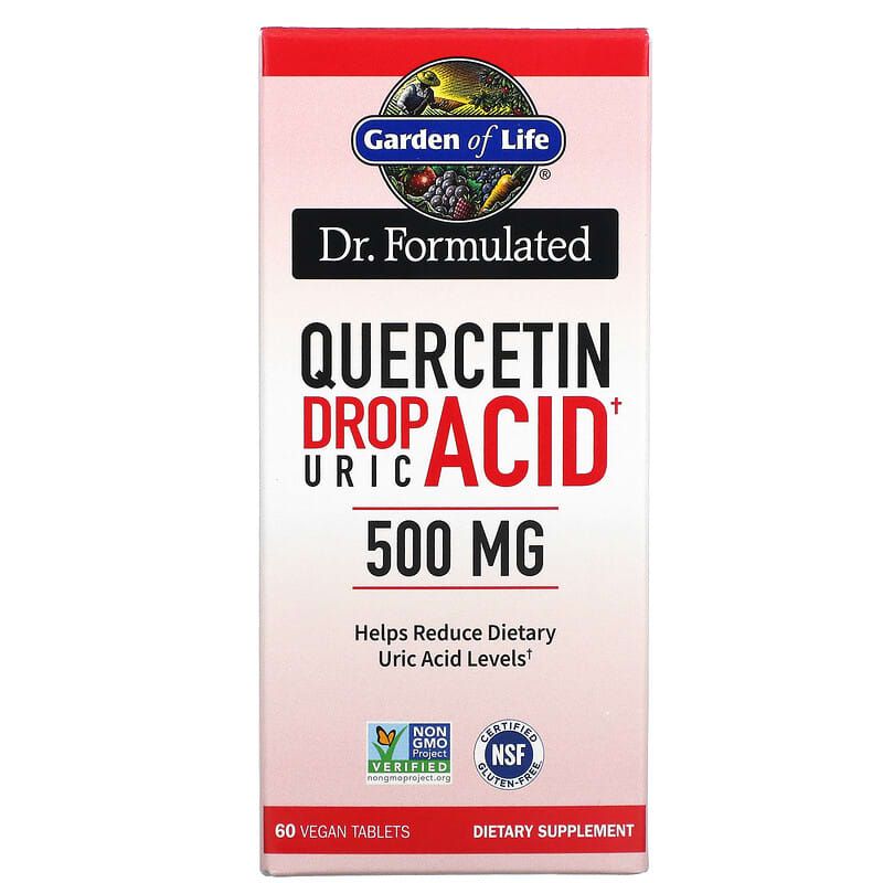 Dr. Formulated Quercetin Drop Uric Acid 500 MG 60 Vegan Tablets