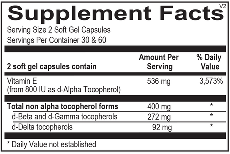 Natural Vitamin E Mixed Tocopherols 60 Softgels