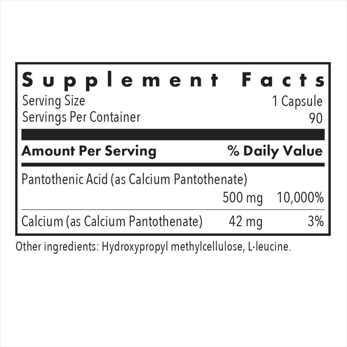 Pantothenic Acid 90Veggie Caps