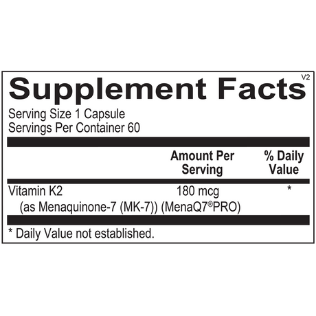 Vitamin K2 180 MG 60Capsules