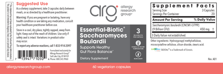 Essential-Biotic Saccharomyces Boulardii 60Veggie Caps