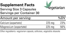 Cal/Mag Aspartate 1:1 90 Veggie Caps