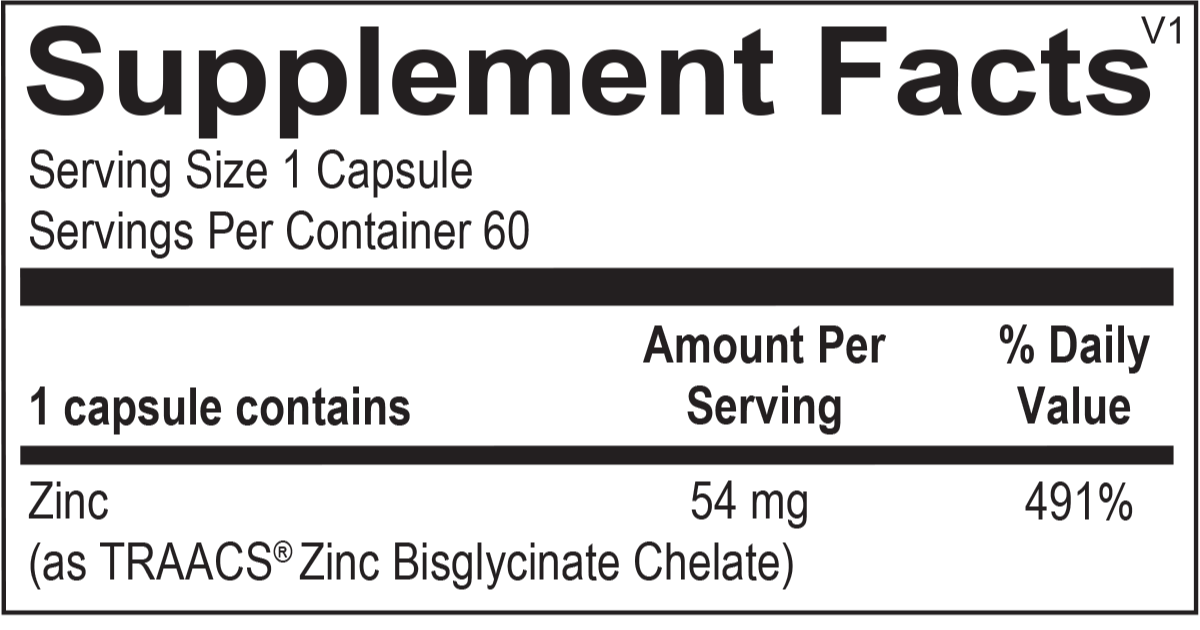 Reacted Zinc 60 Capsules