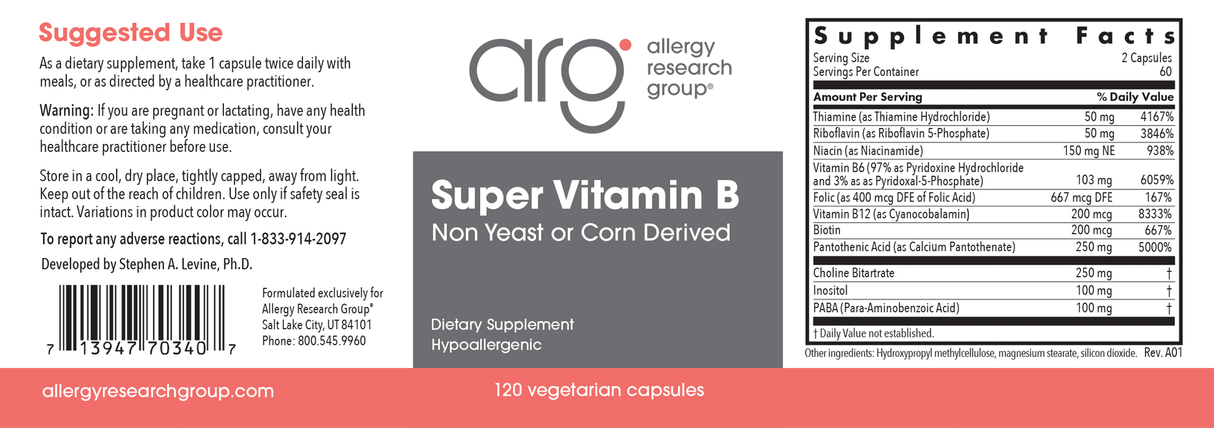 Super Vitamin B 120Veggie Caps