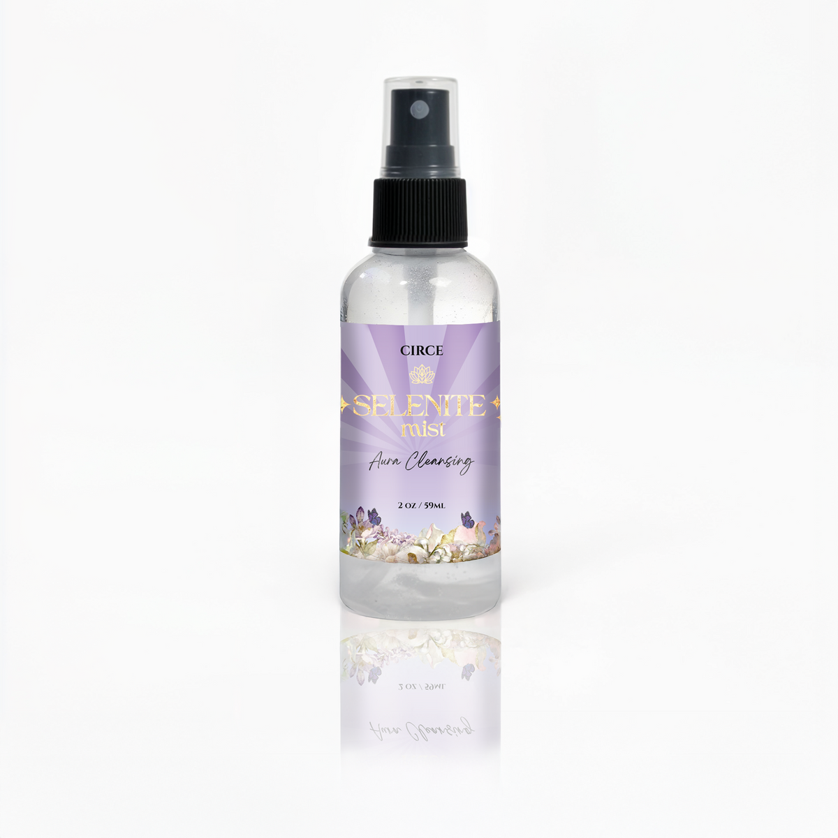 Selenite Aura Cleansing Mist – 2 oz Energy Clearing Spray | White Tea & Ginger