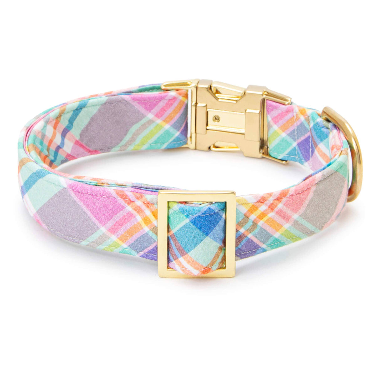 Blooming Plaid Spring Easter Dog Collar