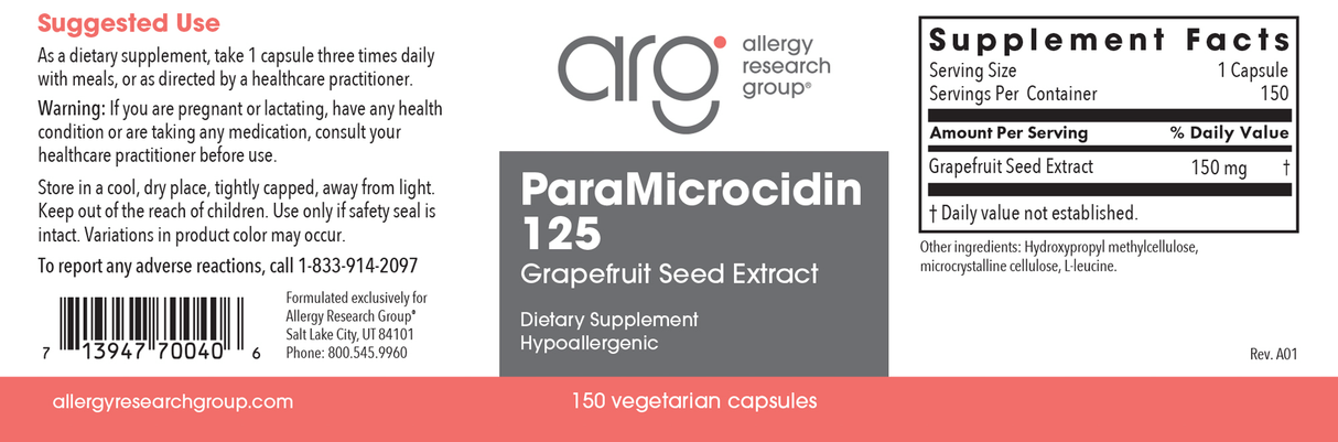 ParaMicrocidin 125 MG 150Veggie Caps