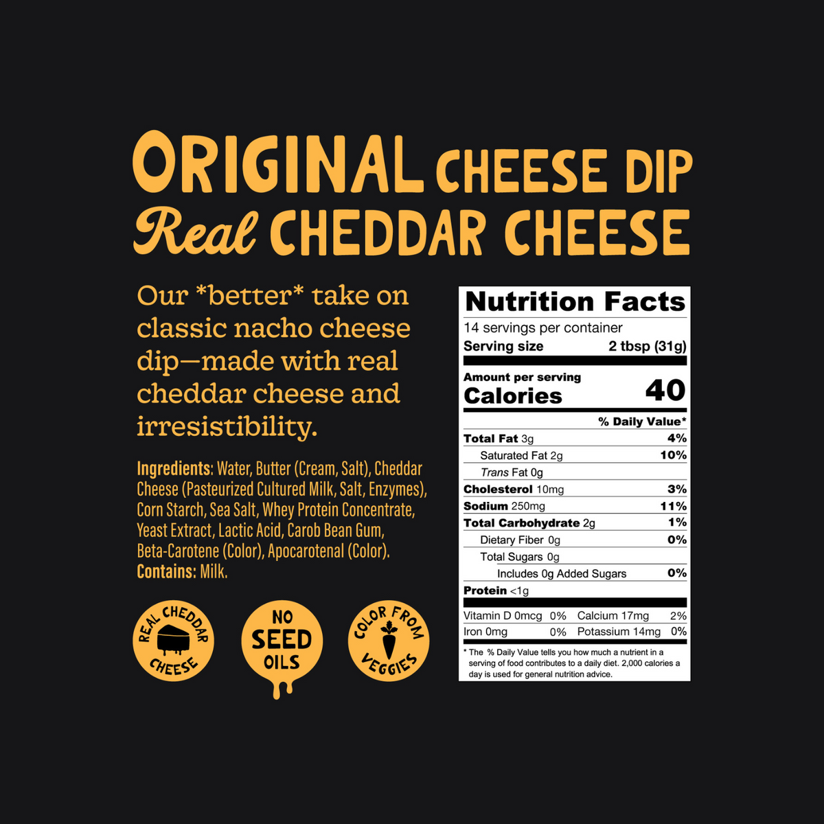 Original Cheese Dip – Real Cheddar Queso, No Seed Oils