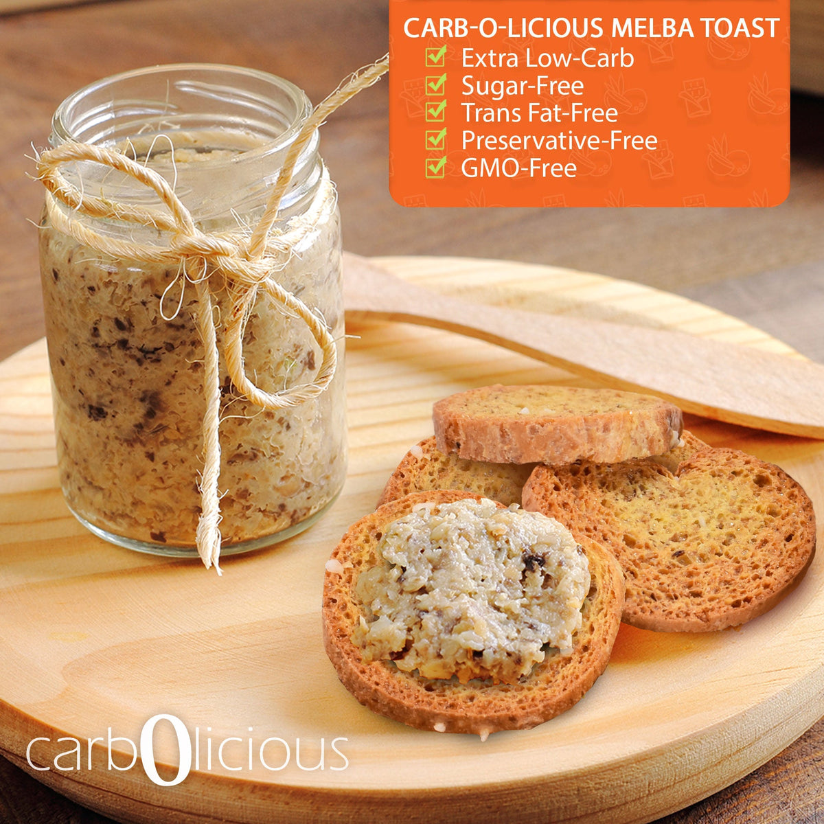 Carbolicious Carbolicious Melba Toast Low-Carb Sugar Free (Sea Salt), 4oz - 1 Pack. Only 1 Carb for 8 Slices!