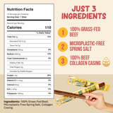 Plain Beef Meat Sticks - 100% Grass-Fed & Finished