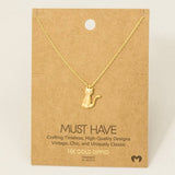 Gold Dipped Cat Pendant Necklace: G