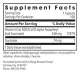 Vitamin E Succinate 100Veggie Caps