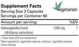 Ashwagandha Root 120 Veggie Caps