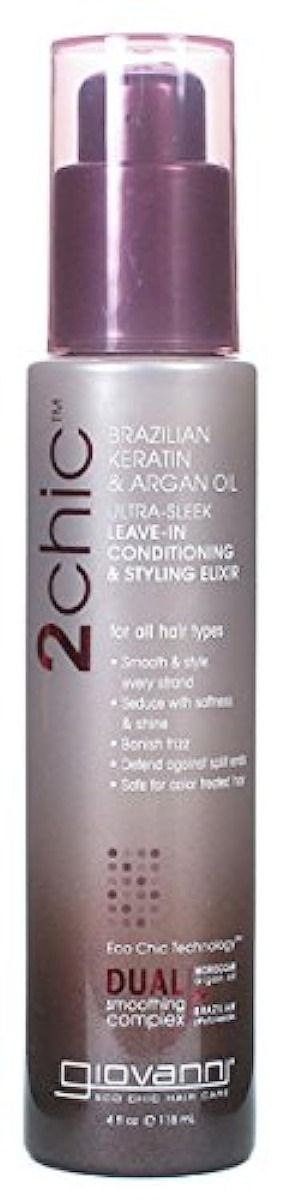 2chic Ultra-Sleek Leave-In Conditioning and Styling Elixir with Brazilian Keratin and Argan Oil 4 fl. oz