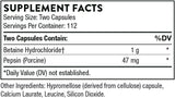 Betaine HCL & Pepsin Veggie Caps