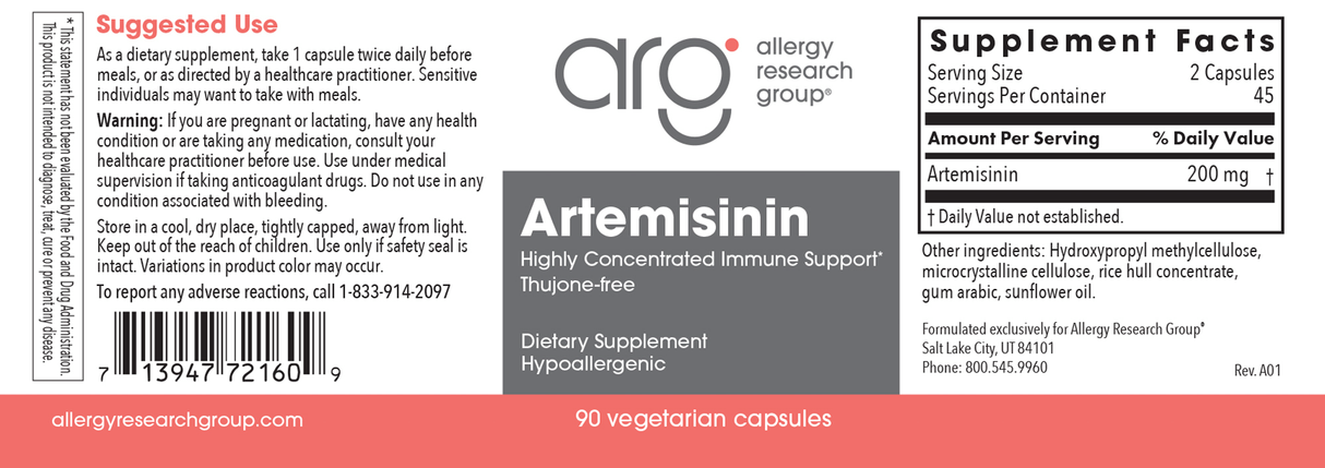 Artemisinin 100 mg 90 vegcaps