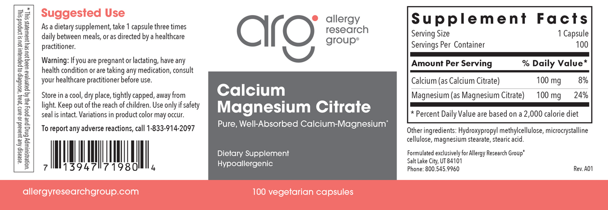 Calcium Magnesium Citrate 100 caps