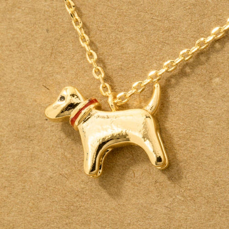 Gold Dipped Dog Pendant Necklace