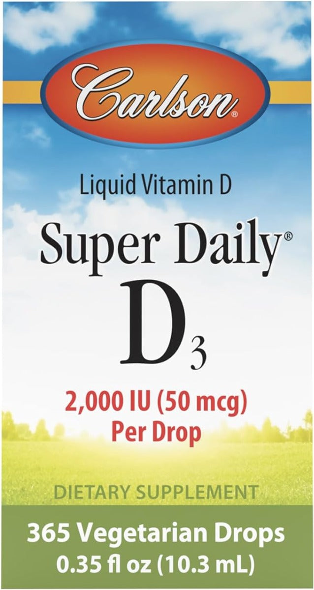 Carlson, Super Daily Vitamin D3 Liquid 2000 IU 365 Drops