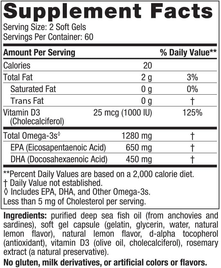 Ultimate Omega D3 Softgels Lemon