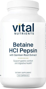 Betaine HCL Pepsin & Gentian Root Extract 225 Capsules