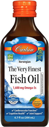 Carlson, Very Finest Fish Oil Omega-3's DHA & EPA (Orange) 6.7 oz Liquid