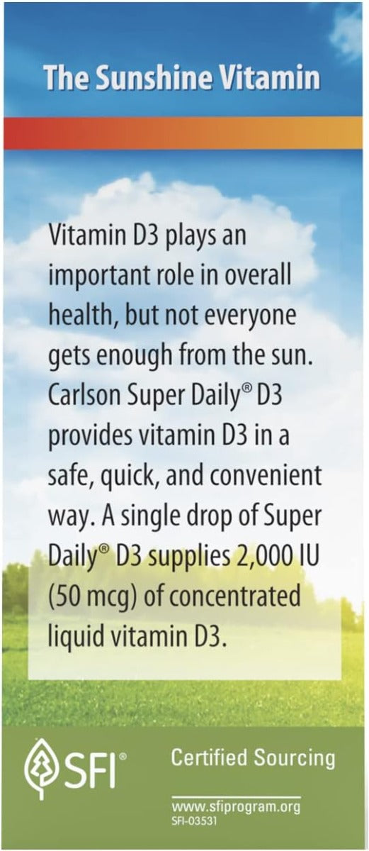 Super Daily Vitamin D3 Liquid 2000 IU 365 Drops