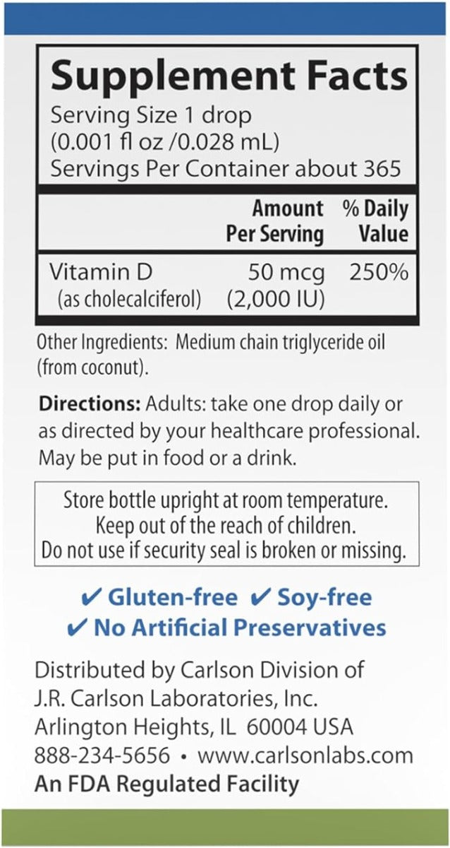 Super Daily Vitamin D3 Liquid 2000 IU 365 Drops