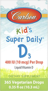 Super Daily D3 for Kids 400 IU 365 Drops