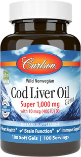 Carlson, Cod Liver Oil 100 Softgels