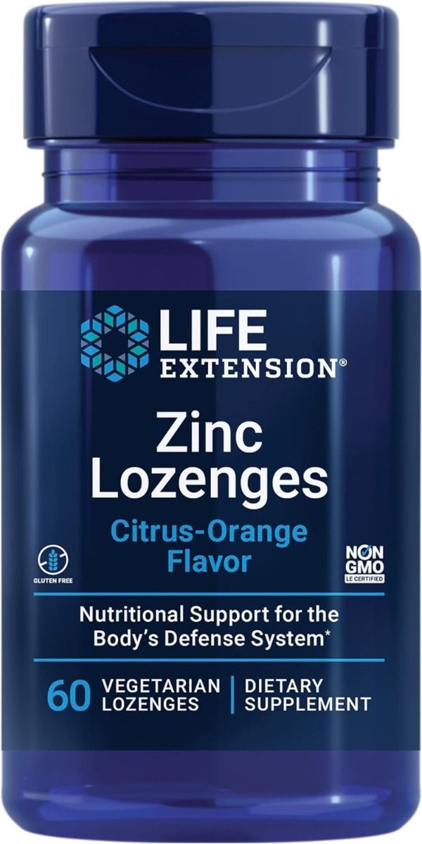 Zinc Lozenges (Citrus-Orange Flavor) 60 Veg Lozenges