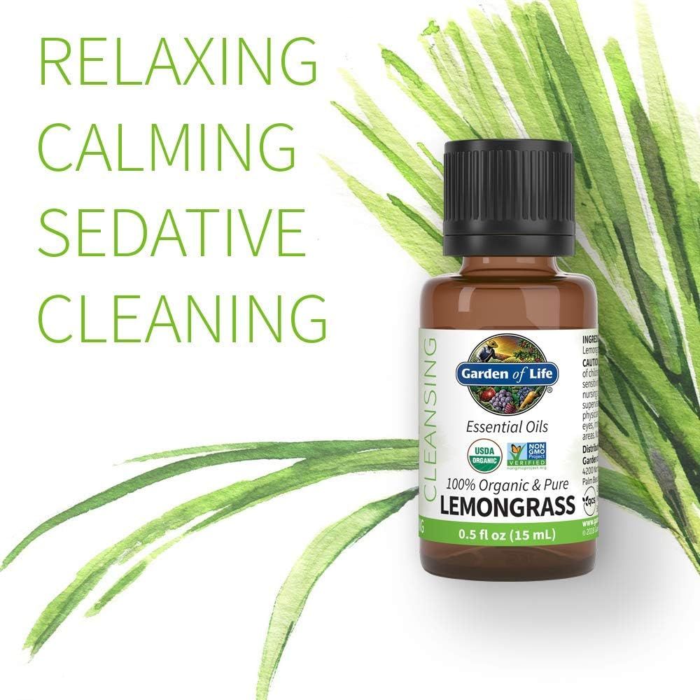 Organic Essential Oil Lemongrass 0.5 Fl Oz (15 ML) Liquid