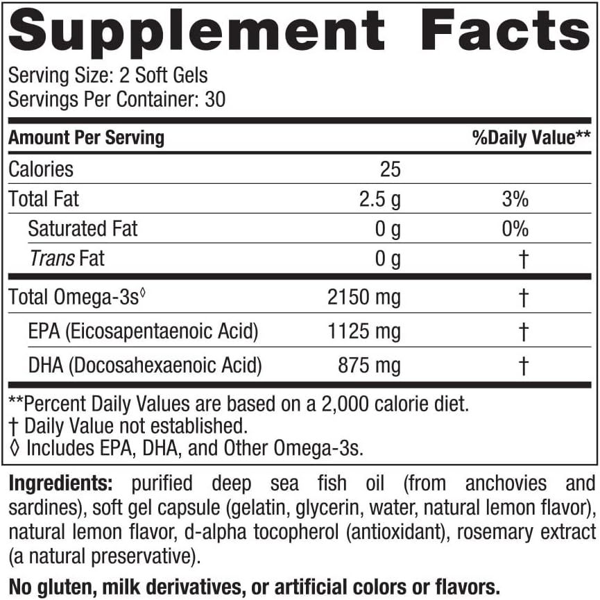 Ultimate Omega 2x Softgels Lemon