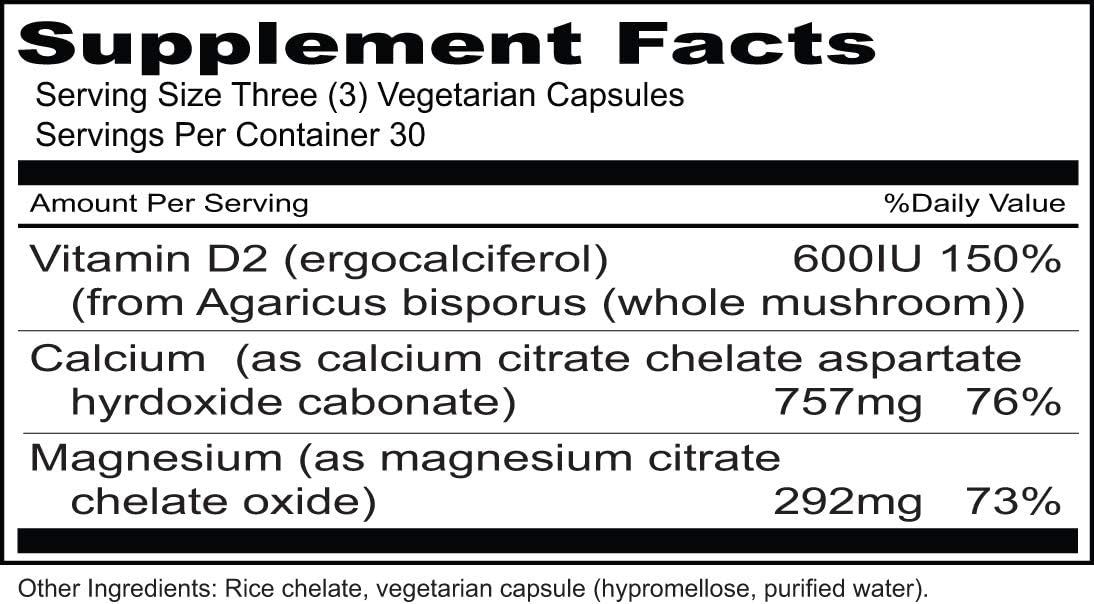 Cal-Mag + Vitamin D2 90 Veggie Caps