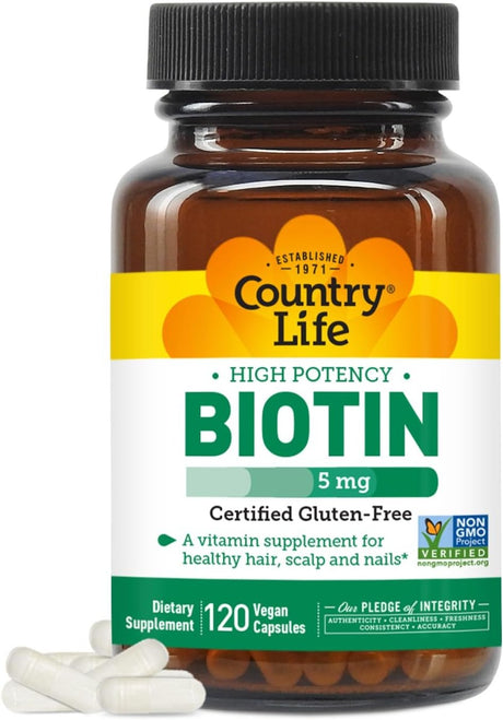 Country Life, Biotin- 5 MG 120 Veggie Capsules