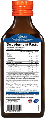 Very Finest Fish Oil Omega-3's DHA & EPA 6.7 Oz Liquid Orange