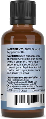 Organic Essential Oil Peppermint 1 Fl Oz (30 ML) Liquid