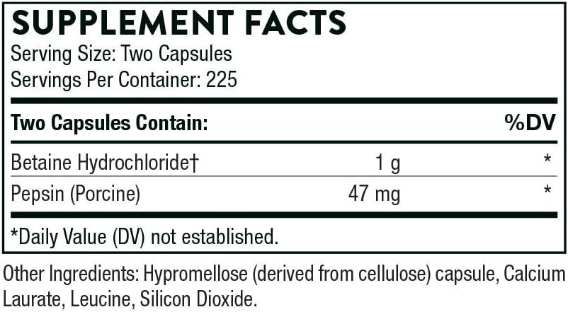 Betaine HCL & Pepsin Veggie Caps