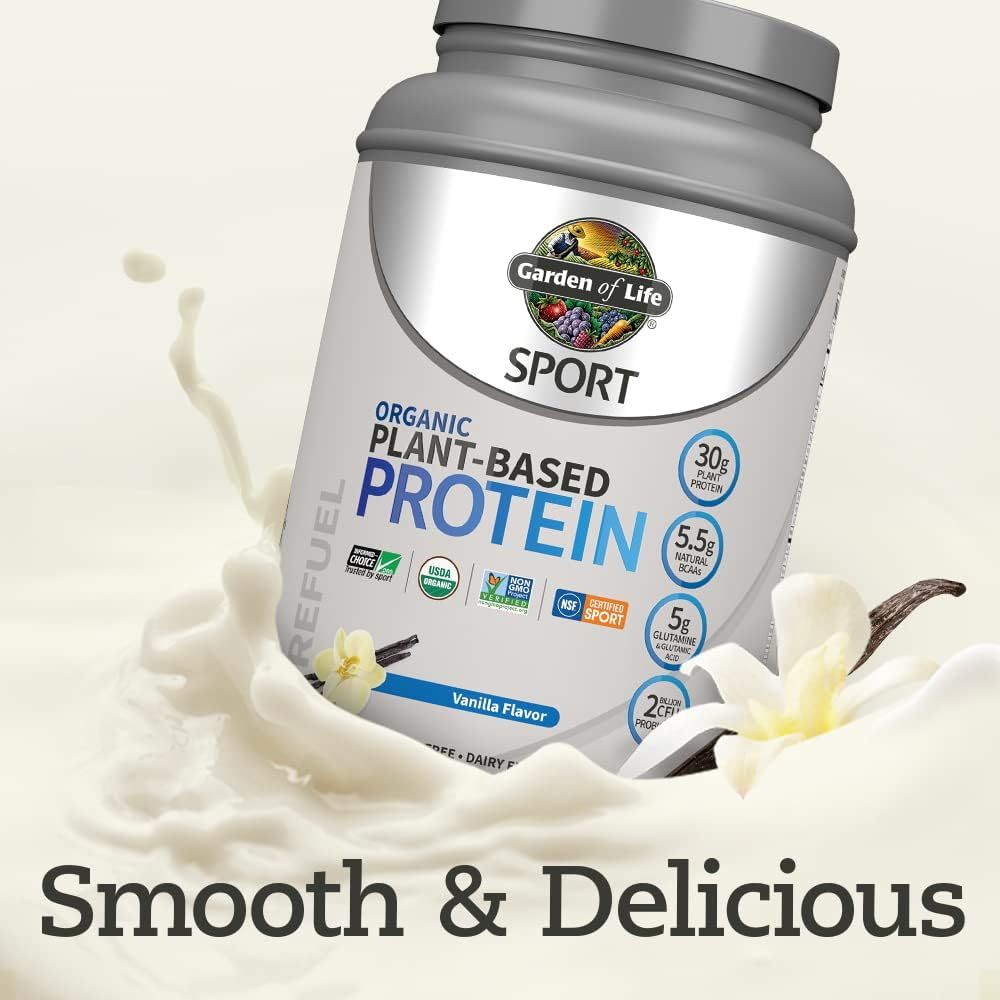 SPORT Organic Plant-Based Protein 28.4 oz (1 lb 12 oz / 806 g) Powder Vanilla