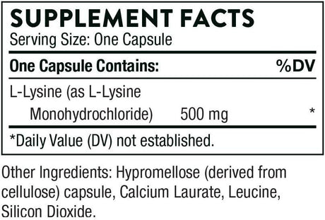 Lysine 500 MG 60 Veggie Caps