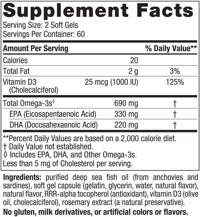 Omega-3 D 120 Softgels Lemon