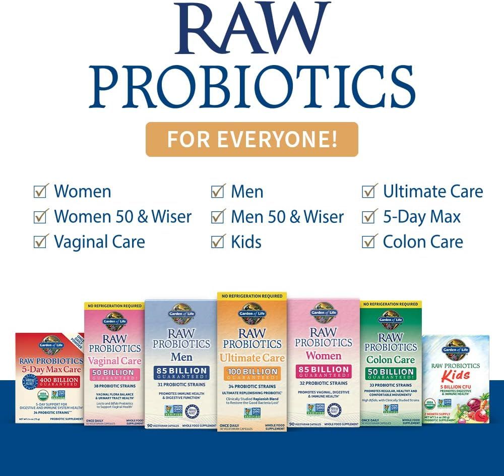 RAW Probiotics Ultimate Care Shelf Stable 100 Billion 30 Veggie Caps