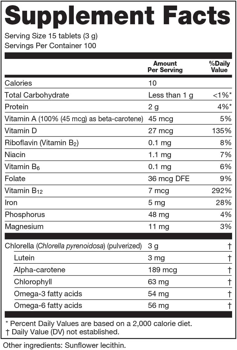 Sun Chlorella "A" Tablets 200 MG 1500 Tablets