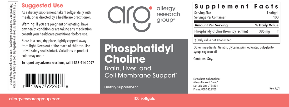 Phosphatidyl Choline 100Softgels