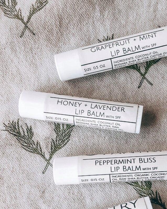 Pantry Products Handpoured Lip Balm w/ SPF 15 | Clean, natural, dry lip balm