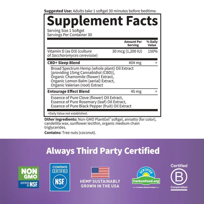 Dr. Formulated CBD plus Sleep 15 MG 30 Softgels